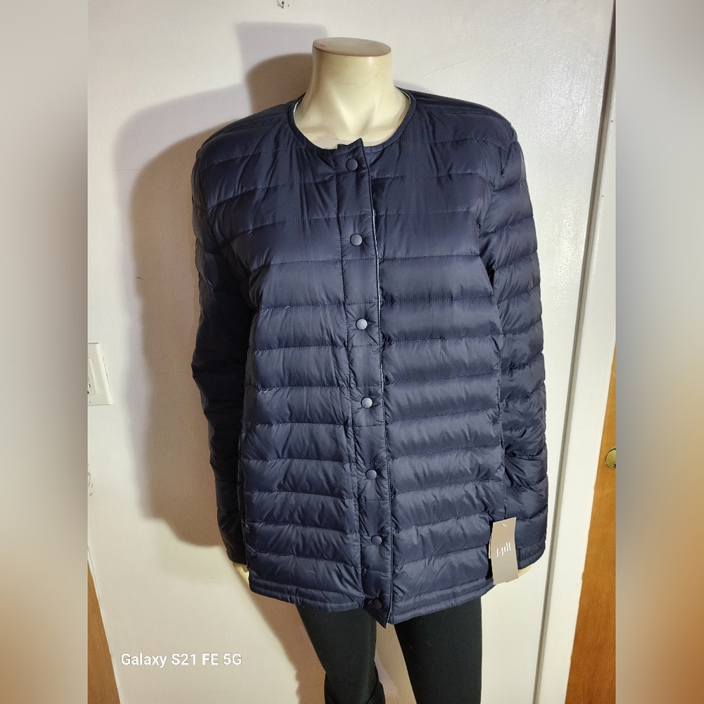 J. Jill Midnight Navy Lightweight Quilted Puffer